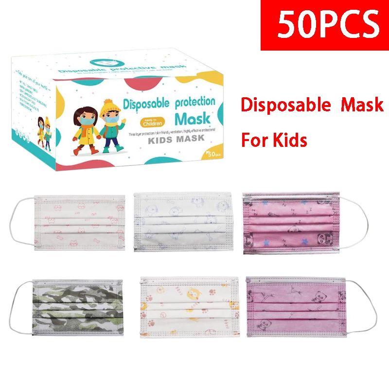 Masker Mulut ANAK isi 50Pcs Motif LUCU PAKET EKONOMIS IMPORT K-POP KPOP KOREA FASHION DISPOSABLE