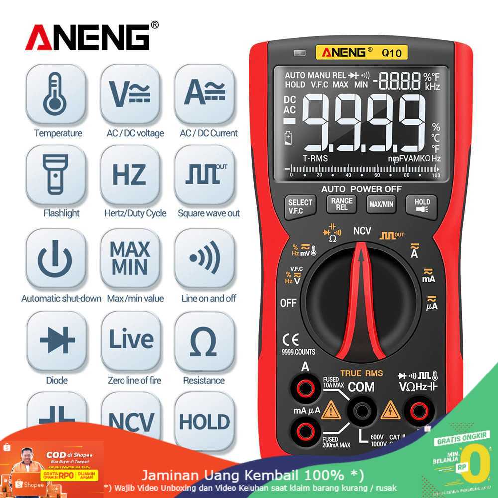 (BISA COD) RVOSTR ANENG Digital Multimeter Voltage Tester - Q10