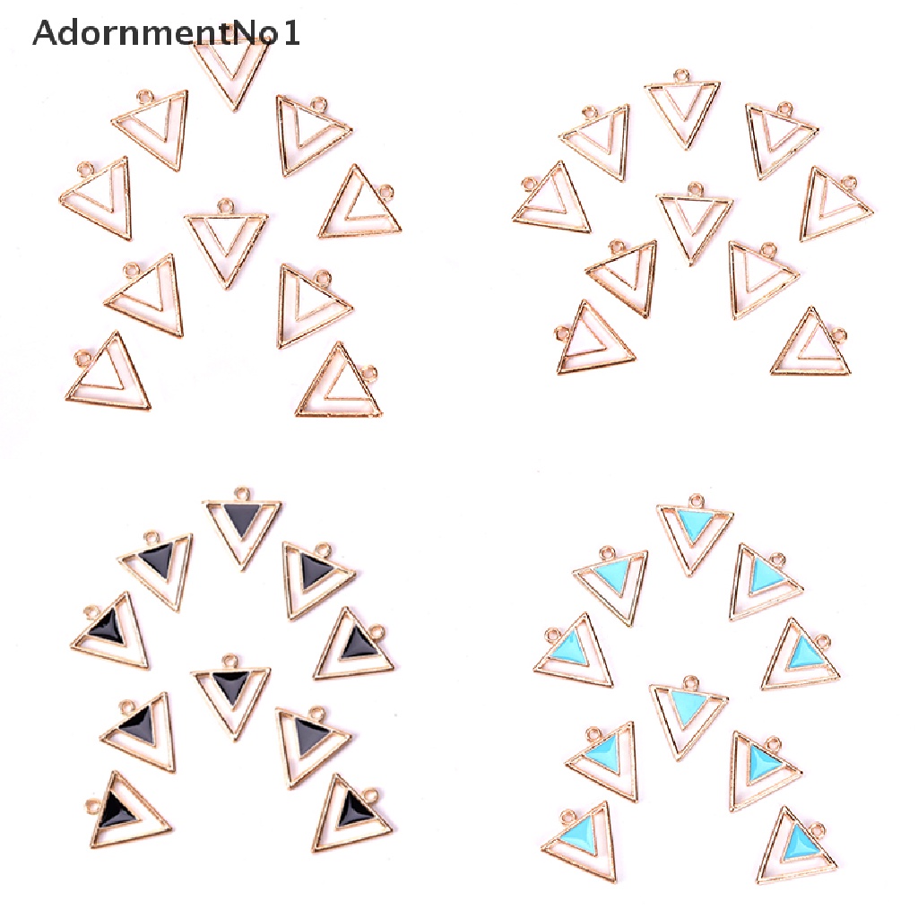 (AdornmentNo1) 10pcs / lot Liontin Bentuk Geometri Bahan Enamel Untuk Kerajinan Perhiasan DIY