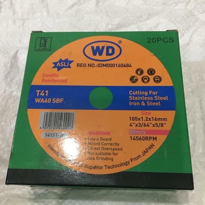 WD BATU POTONG WD 4 X 1.2 ( 1 DUS 20pcs ) MATA GERINDA CUTTING WHELL WD GERINDA GURINDA POTONG BATU