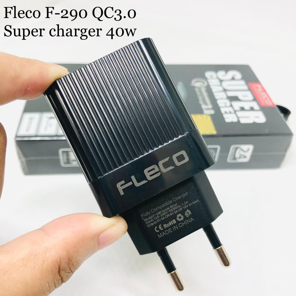 CHARGER FLECO F290 adaptor/CASAN FLECO LED F-290 type-c/f295 type-c QUALCOM 3.0 SUPPORT VOOC