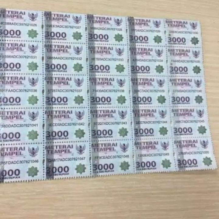 

[KODE PZTUB] MATERAI Matrai 3000, 6000, 10000 / 3.000 /6.000 / 10.000 ORIGINAL ASLI materai LANGSUNG DARI POS