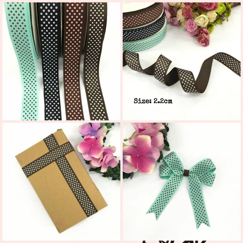 1 YARD  - PITA KADO  HAMPERS | PITA GROSGRAIN MOTIF POLKADOT 2.5 cm