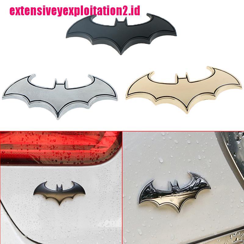 &lt; E2id &amp; &gt; 1Pc Stiker emblem Logo Batman 3d Bahan metal Untuk Mobil / Motor