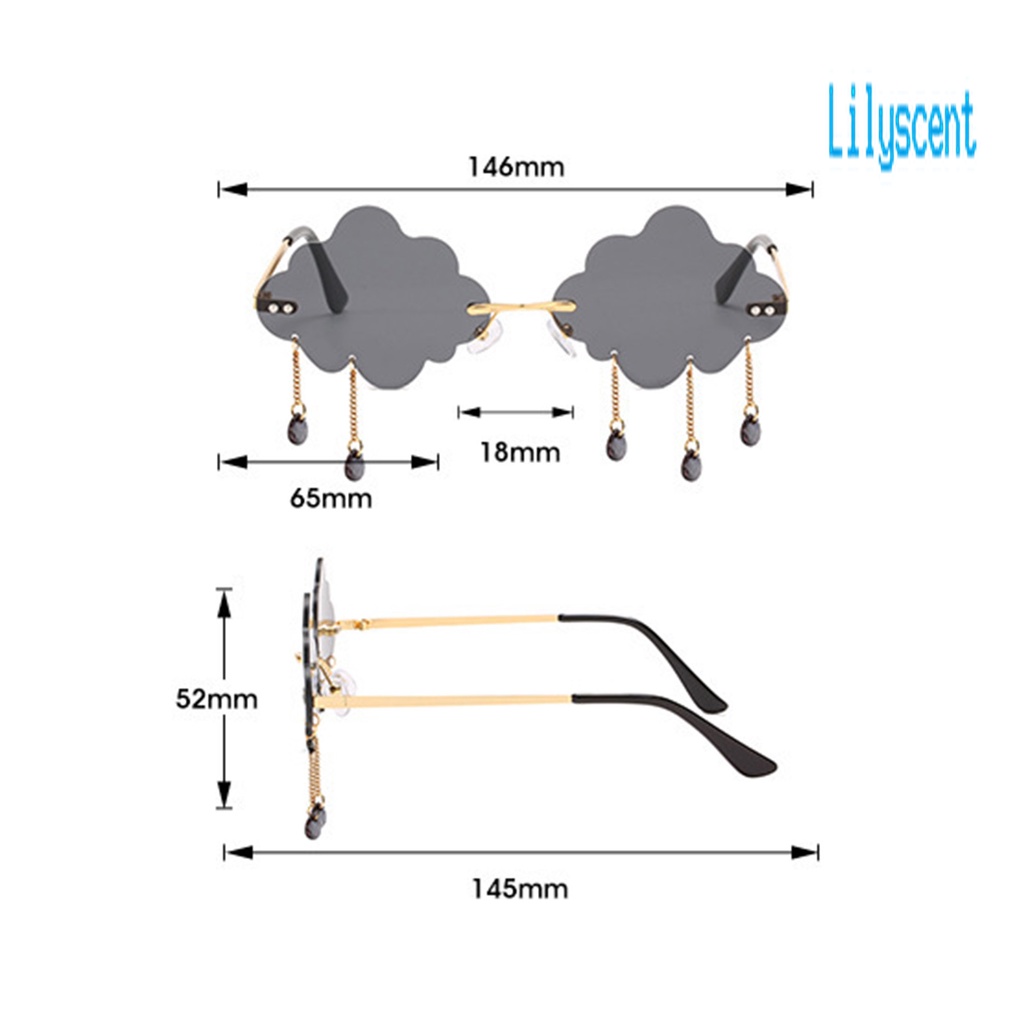 Kacamata Hitam Pelindung UV Bentuk Awan Bahan Logam Untuk Unisex