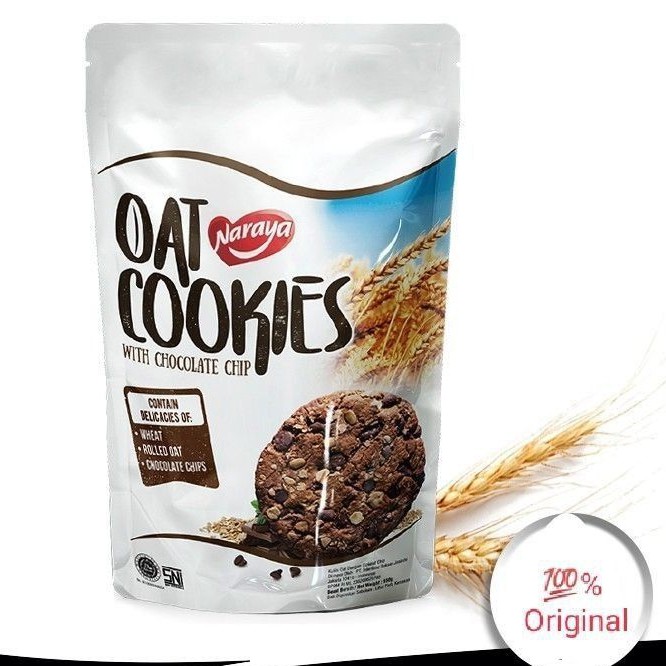 

NEW Oat Cookies Naraya Oat Cookies Chocolate Chip 150gr HALAL - Biskuit oat coklat chip cookies