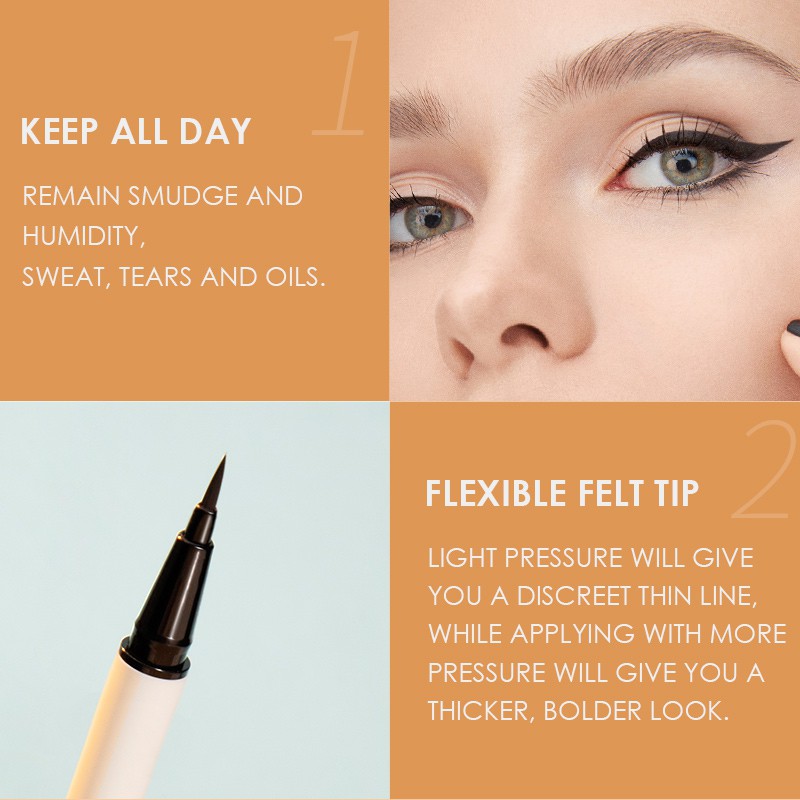 FOCALLURE Tahan Air eyeliner Hitam liquid eye liner Superfine Liquid eyeliner Tahan Hingga 12 Jam