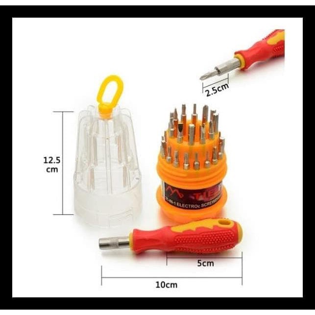 Obeng Set 31 In 1 Magnet Multifungsi Service Elektronik Hp Laptop Tv Screwdriver Tool Kit Emergency