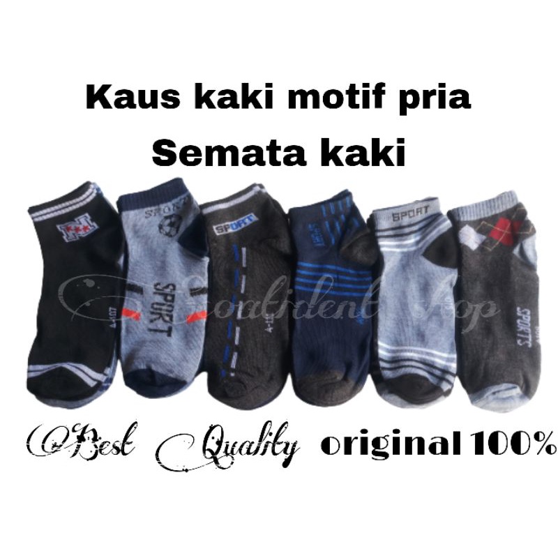 Kaos kaki pendek motif semata kaki pria, bisa pilih warna