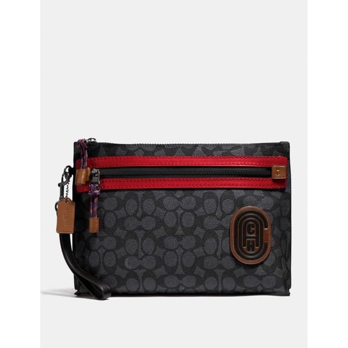 Coach Academy Pouch in Signature Canvas - Original 100%