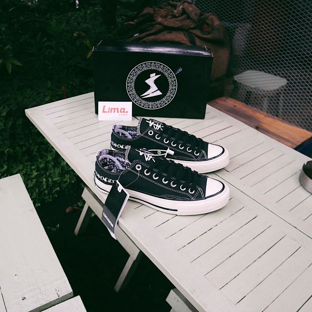 ( BISA COD ) SEPATU CONVERSE LOW X SUICIDAL TENDENCIES BLACK EGRET