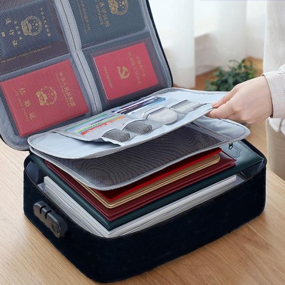 

☊ Document Storage Bag Travel Document Bag Tas Penyimpanan Dokumen File - Grey 2 Sleting ☟