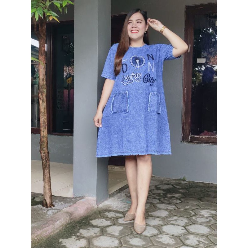 YBB DRESS JEANS TUNIK CANTIK PALING POPULER KEKINIAN