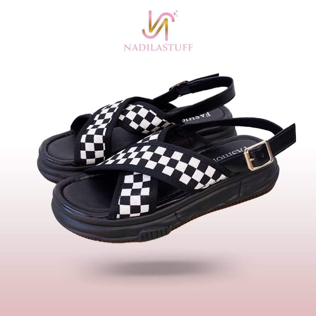 NADILASTUFF [ASLI] CROSS CATUR Platform  'BISA COD' sandal Wanita ORI IMPORT! REALPICT KUALITAS TERBAIK