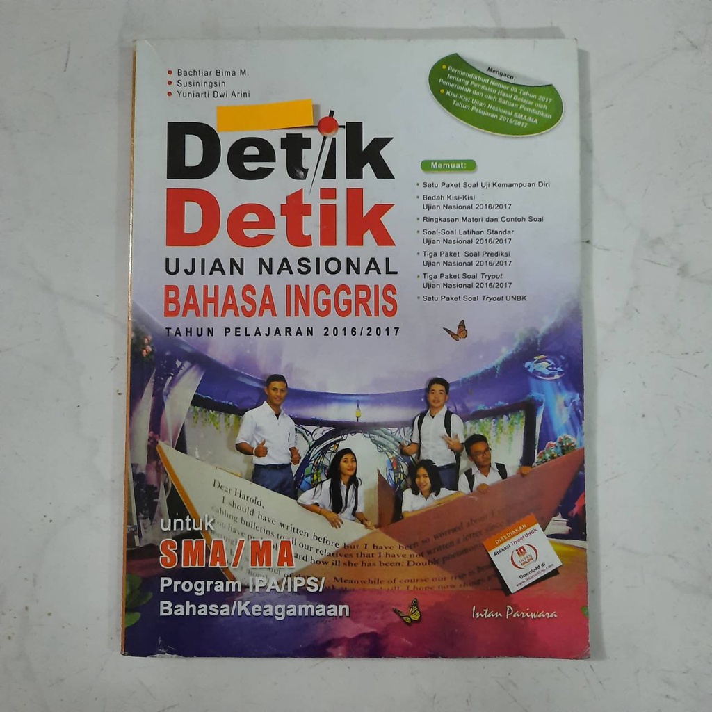 Buku Detik Detik Ujian Nasional Bahasa Indonesia , Inggris , Kimia , Sejarah SMA/MA 2016 2018-BING 2016/17