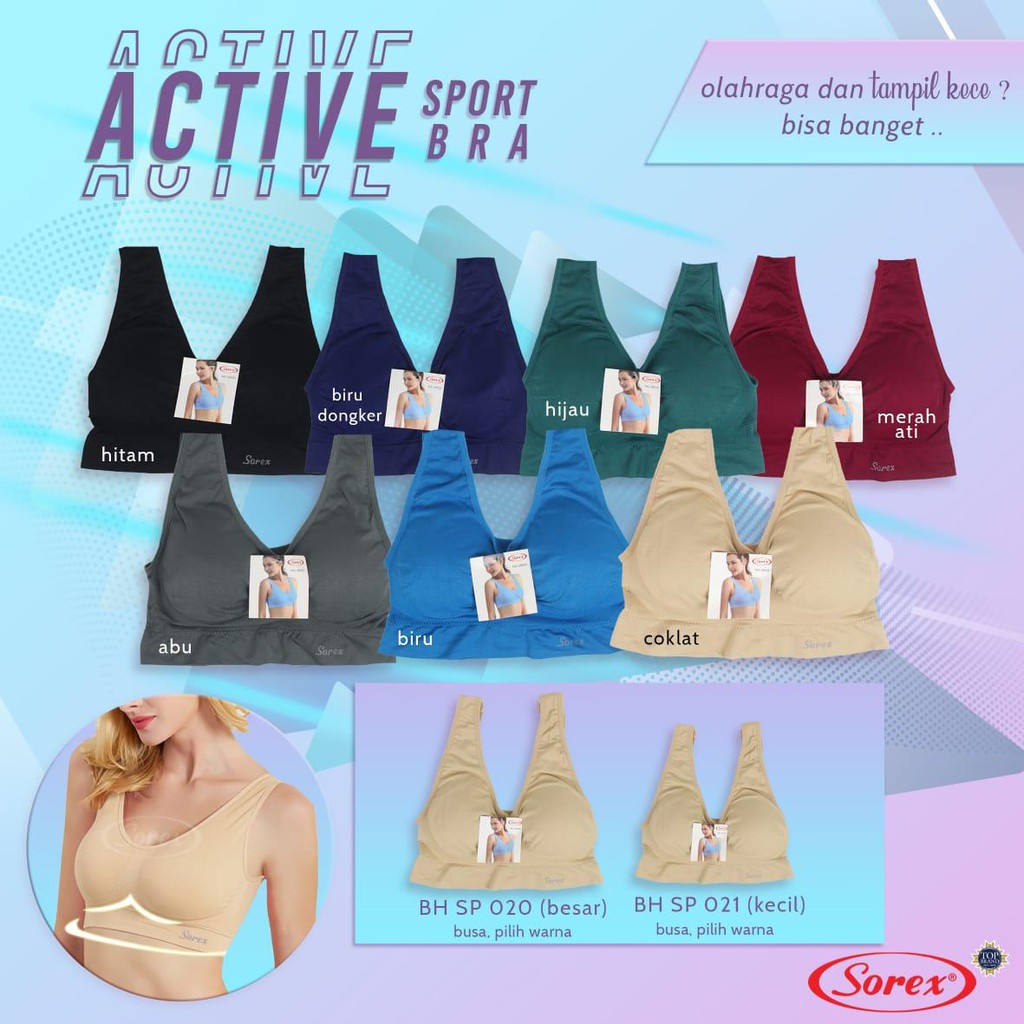 BH senam olahraga sports BRA Sorex SP 020 besar dan SP 021 kecil MINISET BRA SEAMLESS