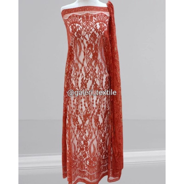 Kain Kebaya Lace Panel Semi Prancis Premium
