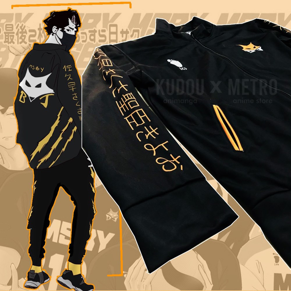 Kudou x Metro - Jaket MSBY Black Jackals Turtleneck Jacket Haikyuu