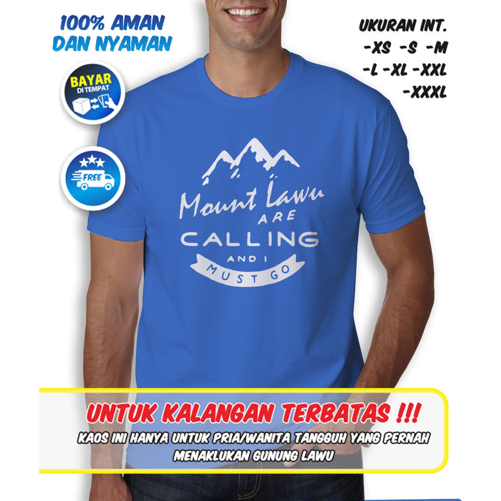 Kaos Gunung LAWU Pendaki Pria Wanita Terbaru - MDPL - Outdoor Adventure - COD -LBSK (190716)