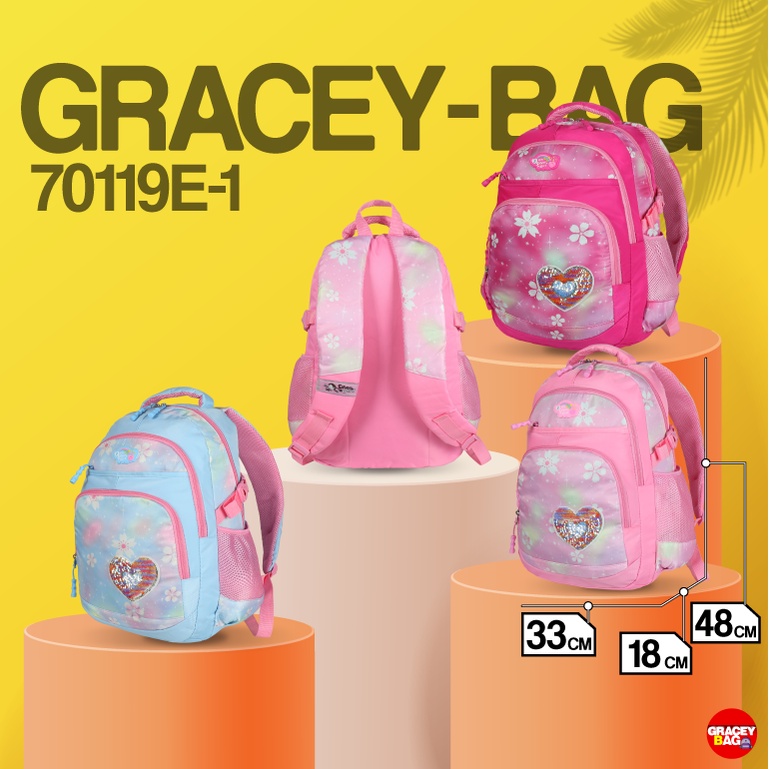 GB-70119E Tas Ransel Sekolah Anak Perempuan / Remaja Silvergirl