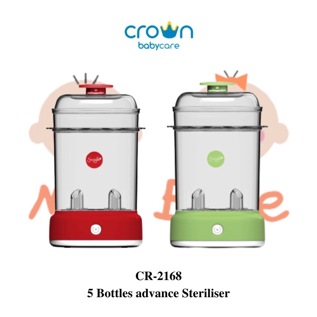 [PROMO FREE KERTAS KADO] Crown Baby 5 Bottles Advance Steriliser Alat Steril Uap CR2168