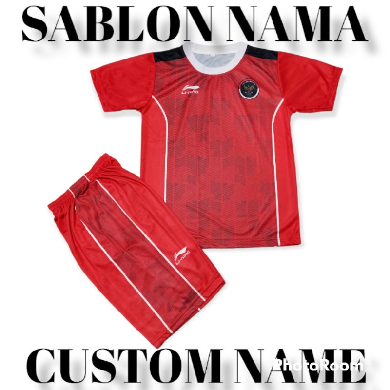 SETELAN BAJU TIMNAS INDONESIA /SETELAN BAJU JERSEY BADMINTON ANAK, SETELAN JERSEY BADMINTON ANAK,