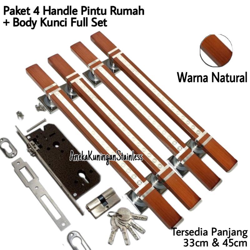 handle pintu rumah stainless 45cm set body kunci tarikan gagang pintu rumah minimalis pegangan pintu rumah handel hendel pintu rumah