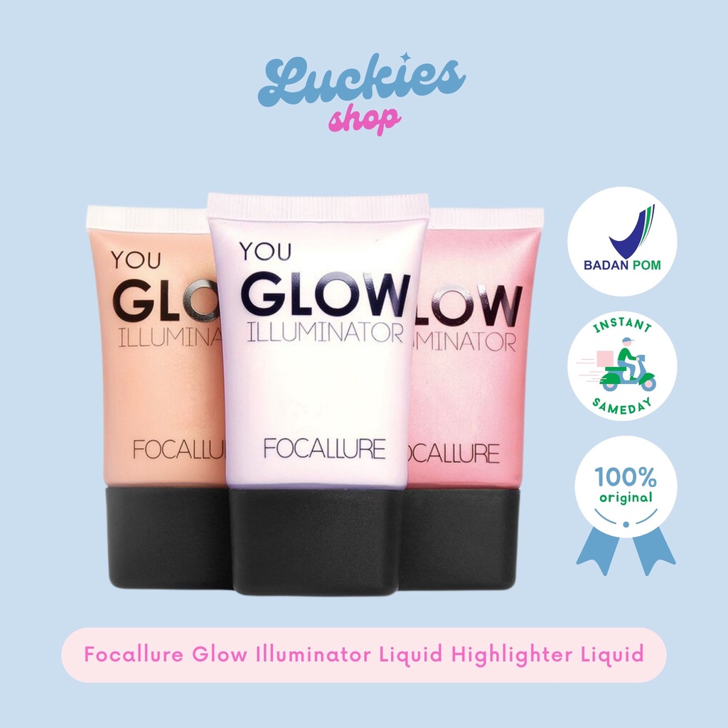 Official Distributor - Focallure Glow Illuminator Liquid Highlighter Liquid FA33 Luminizer