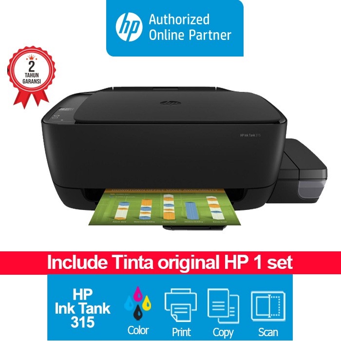 Printer HP Ink Tank 315 All-in-One Print Scan Copy Color