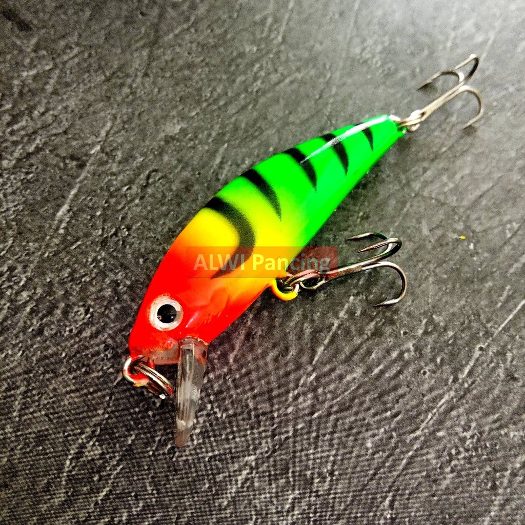 Umpan Minnow UL ANTI BONCOS RASTA & RED HEAD 6.5gr/5.5cm ~ Tipe Minnow Sinking