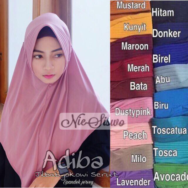 Fedorafashion JILBAB SERUT JOKOWI ADIBA JERSEY PET ANTEM JILBAB HIJAB KHIMAR MUSLIM NO.125