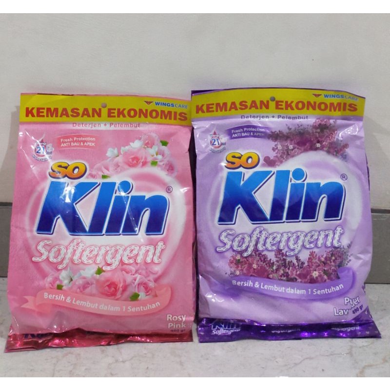 SOKLIN SOFTERGENT 490gr / DETERGEN BUBUK KEMASAN EKONOMIS