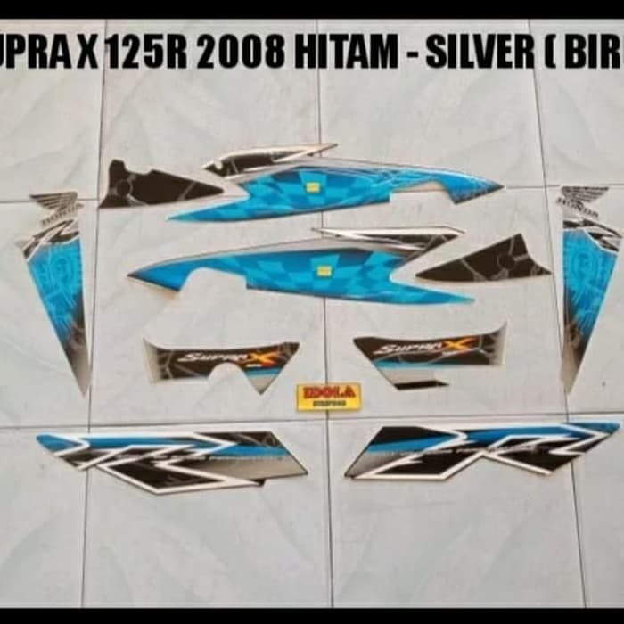 setriping setiker supra x 125 batmen 2008 silver hitam