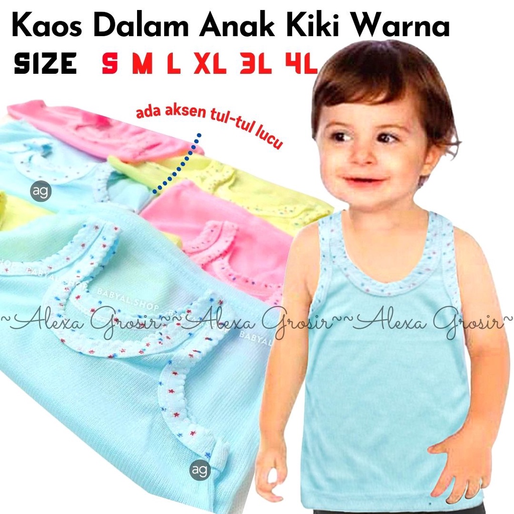 Kaos Dalam Warna Lusinan Anak Cowok Cewek S,M,L,XL,3L 4L kiki tul tul