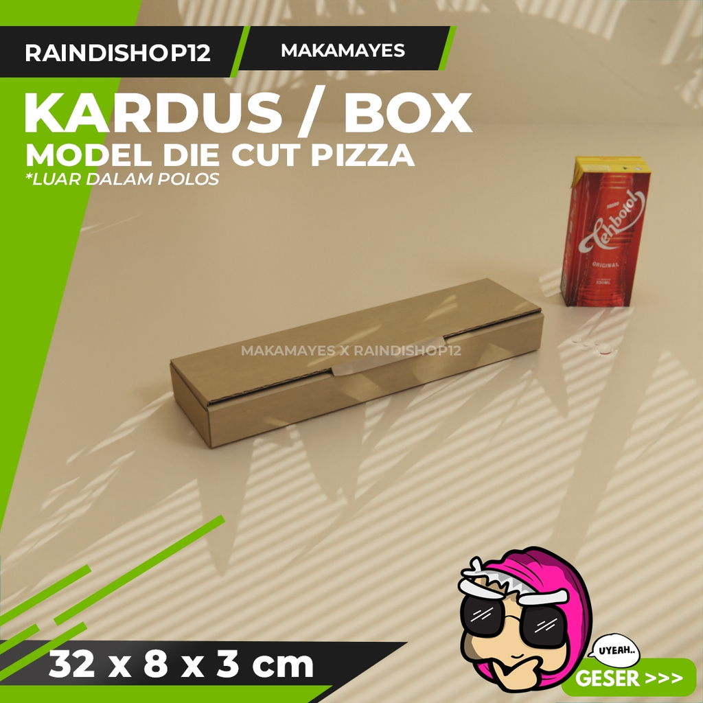

(MIN 10 PCS) BOX 32 X 8 X 3 CM KARDUS DIE CUT PIZZA KEMASAN PACKAGING KADO