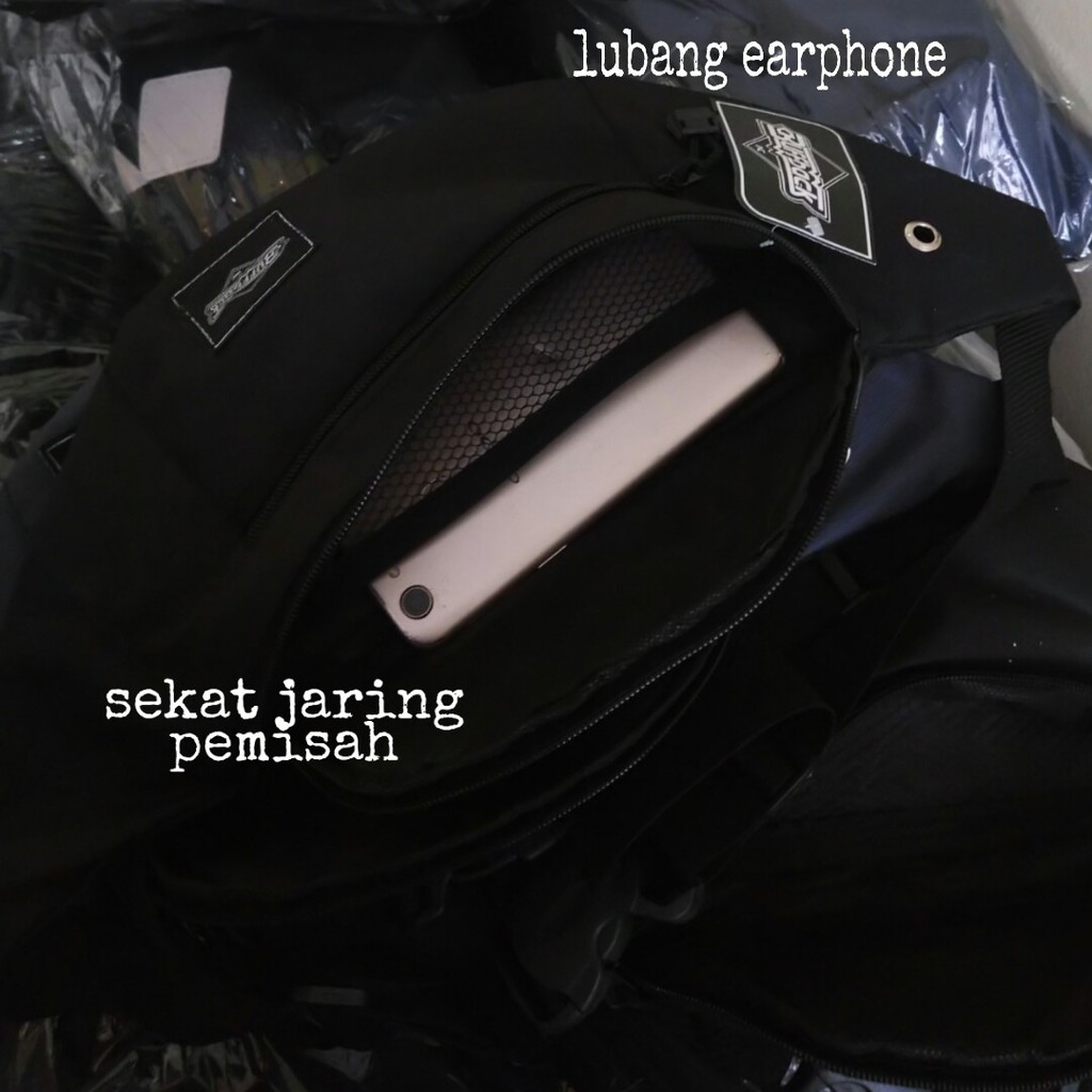 Tas Selempang Waistbag pria dan wanita Original BuffBack ( Ada Lubang EarPhone )