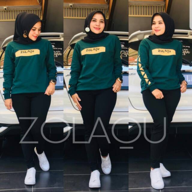 Kaos zolaqu original terbaru hijau botol