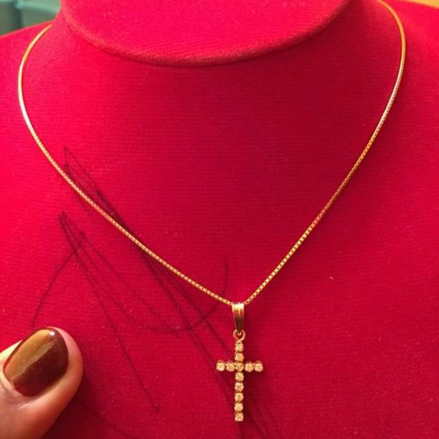 Berlian Medan rante + liontin 3 gram model salib