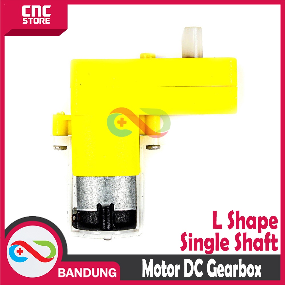 MOTOR DC GEARBOX L SHAPE SINGLE SHAFT SMART CAR + RODA