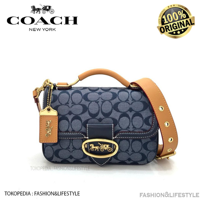 Jual Coach Riley Top Handle 22 In Signature Chambray Edition ORIGINAL