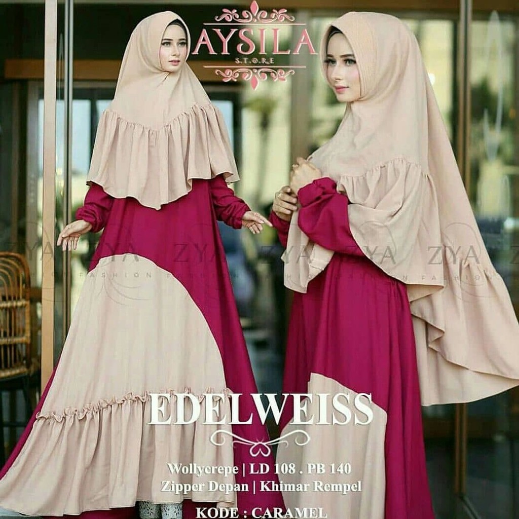 Dress Muslim MurahTerbaruEDELWEISS CARAMEL PR001Best Seller