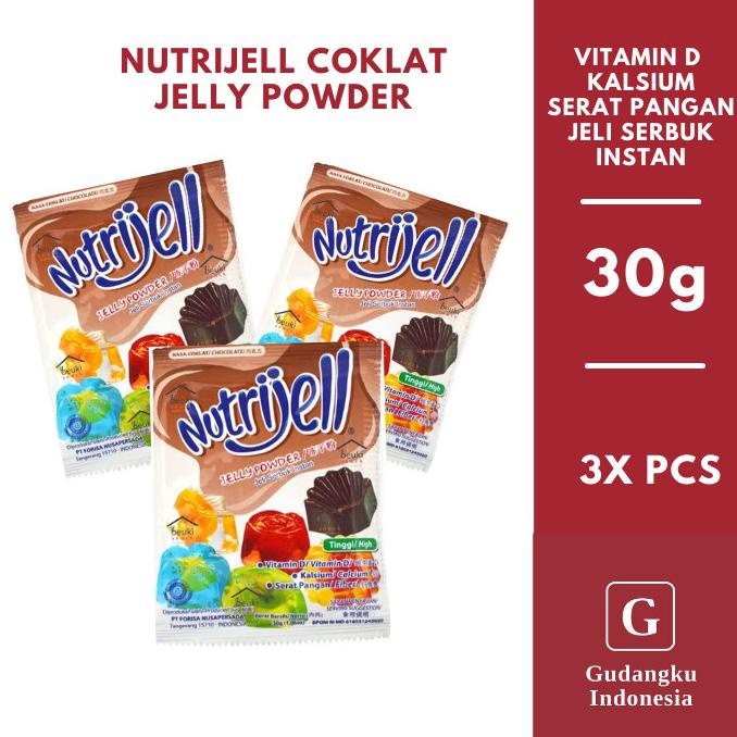 

NUTRIJELL COKLAT Jelly powder agar-agar 30 g isi 3 OBRAL Kode 1215