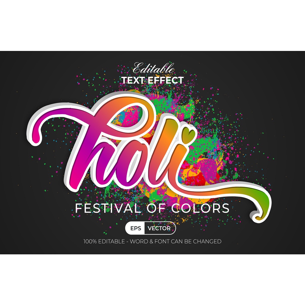 Colorful Text Effect Holi Style