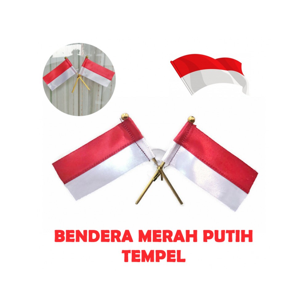 Bendera 17 Agustus Tempel Kaca Mobil Merah Putih Silang