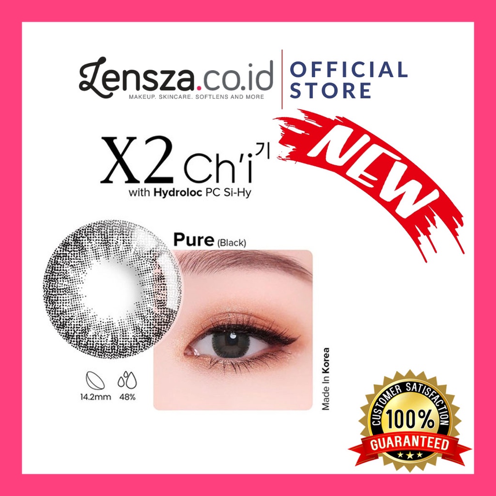 Softlens X2 Warna Premium Chi Pure by Exoticon / Soflen X2 Chi with Hydoroloc Tech / X2 Chi Color Black