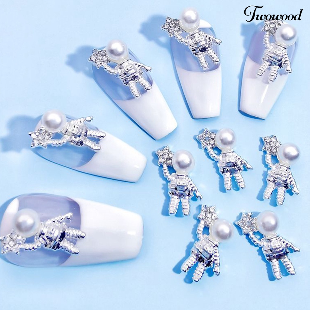 10 Pcs Perhiasan Nail Art Bahan Alloy Bentuk Beruang Untuk Wanita