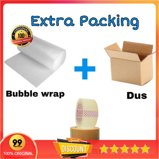 

WAJIB Extra Packing Tambahan / Bubble wrap, Dus, Lakban Barang Kecil dan Sedang