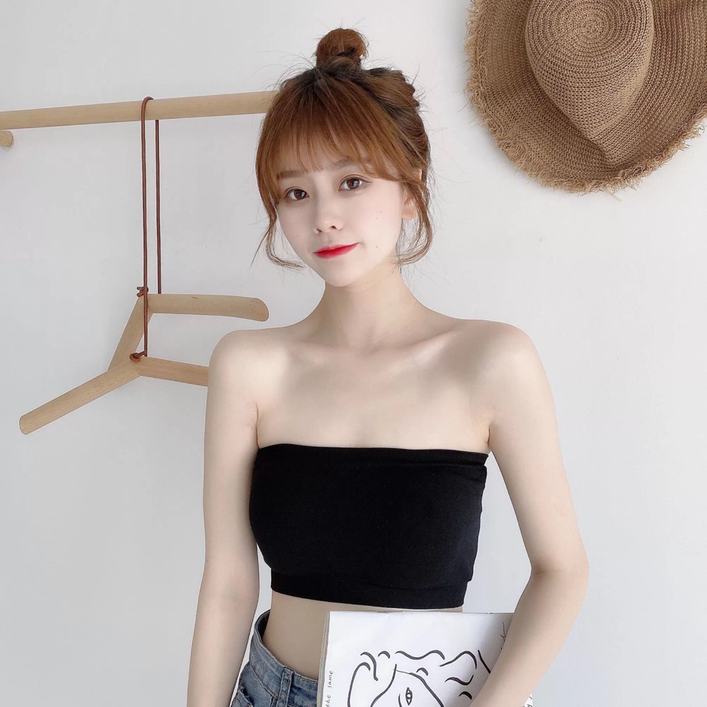 Blackpink Bra Kemben Seamless Tanpa Tali Anti Slip Pakaian Dalam BH Wanita 1172