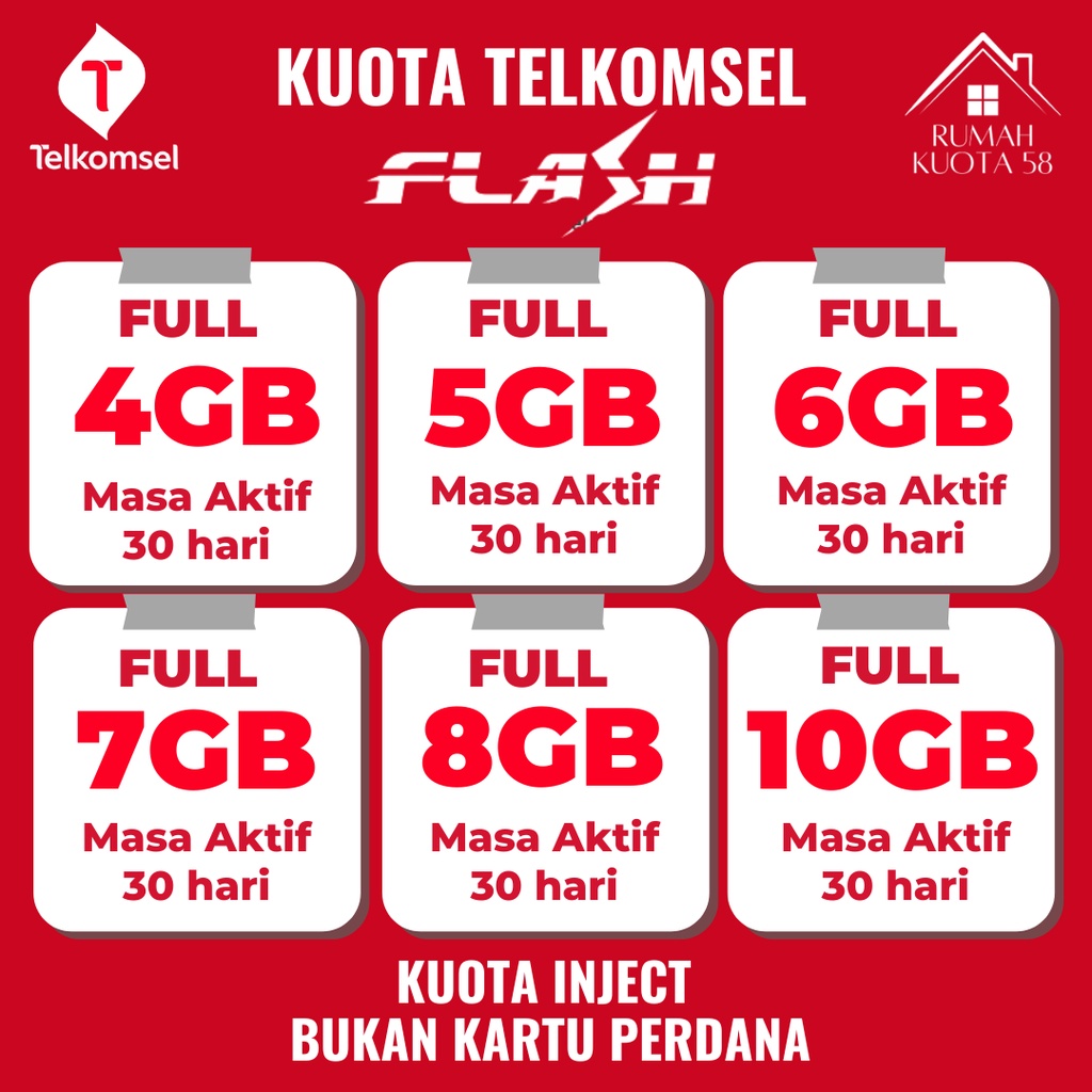 Jual PAKET DATA TELKOMSEL FLASH, INTERNET SAKTI FULL 24 JAM PROMO ...