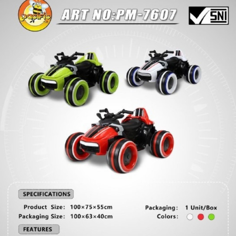 Motor Mobil Atv Aki Pasific PM 7607 12 volt Remote Bluetooth Gearbox